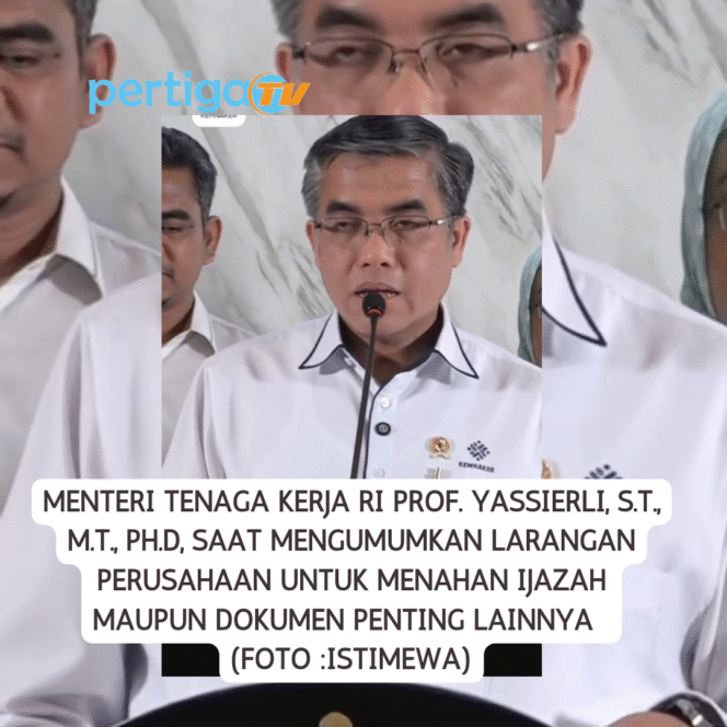 
Kemnaker RI, Larang Perusahaan Tahan Dokumen Penting Pekerja