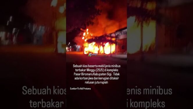 
Kios di Kompleks Pasar Biromaru Sigi Terbakar
